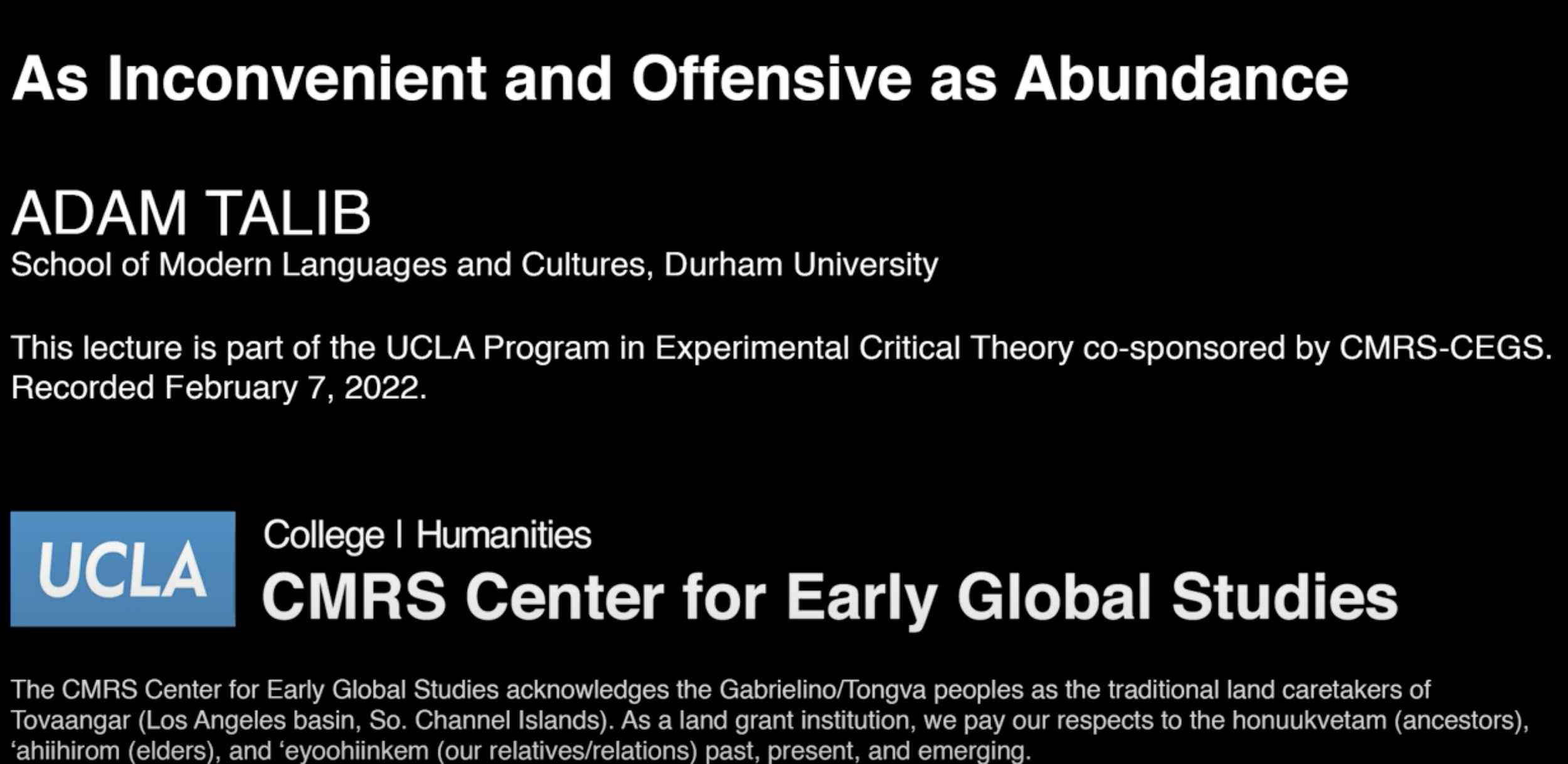 Preview image for As Inconvenient and Offensive as Abundance